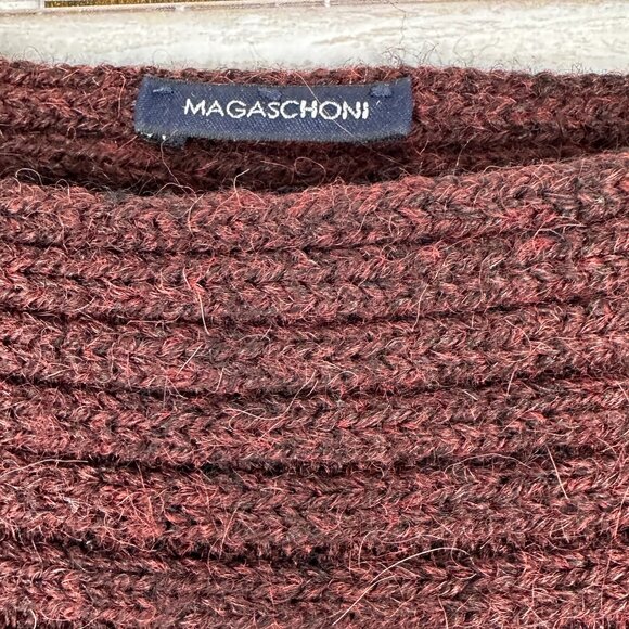 Magaschoni Womens Brown Sweater Wrap Crossover Front Shoulder Button Size Small - Picture 3 of 9